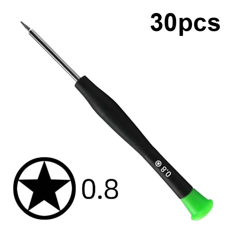 30pcs Color Hat Screw Batch Digital Mobile Phone Clock Maintenance Tool, Series: 0.8 Five Star - Screwdriver by PMC TechLife | Online Shopping South Africa | PMC TechLife