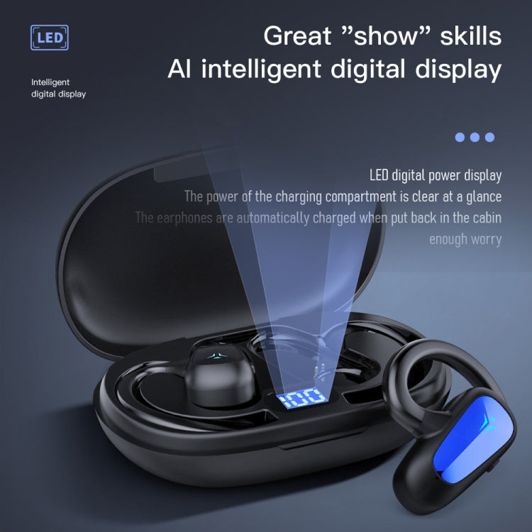 Bone Conduction Concepts Digital Display Stereo Bluetooth Earphones, Style: Dual Ears With Charging Warehouse(Black) - Bluetooth Earphone by PMC TechLife | Online Shopping South Africa | PMC TechLife