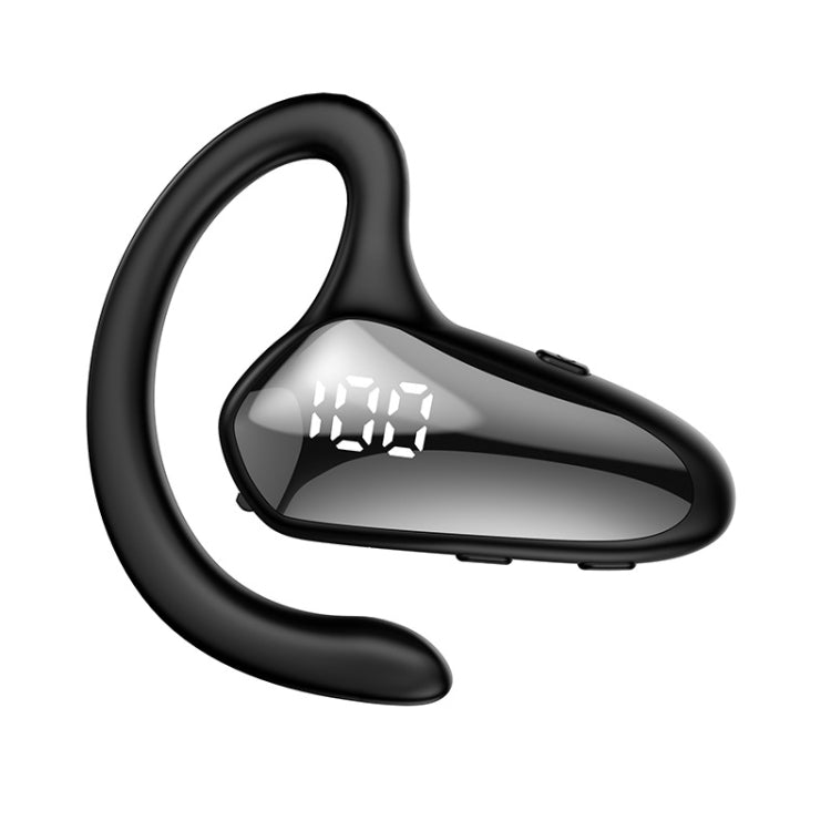 YX02 With Digital Display Hanging Ear Bone Conduction Bluetooth Headset(Grey) - Bluetooth Earphone by PMC TechLife | Online Shopping South Africa | PMC TechLife