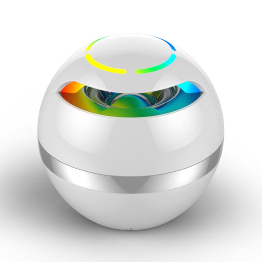 GS009 Bluetooth 4.2 Round Ball Small Speaker With Colorful Light Support TF Card / FM(White) - Desktop Speaker by PMC Jewellery | Online Shopping South Africa | PMC Jewellery | Buy Now Pay Later Mobicred