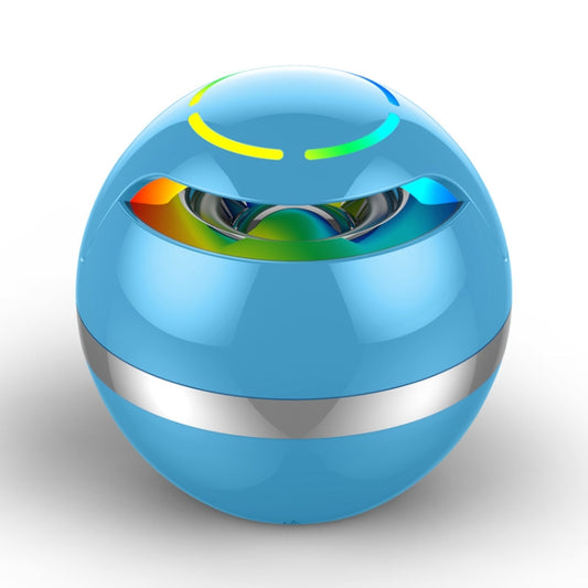 GS009 Bluetooth 4.2 Round Ball Small Speaker With Colorful Light Support TF Card / FM(Blue) - Desktop Speaker by PMC Jewellery | Online Shopping South Africa | PMC Jewellery | Buy Now Pay Later Mobicred