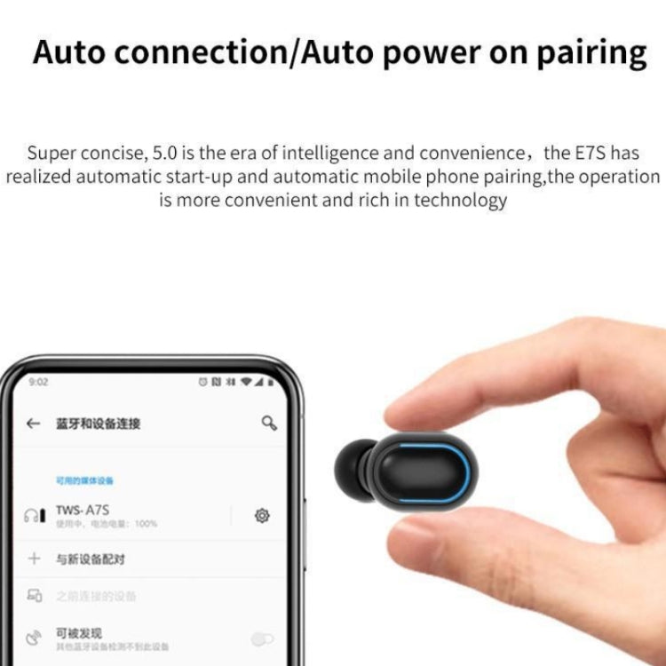 E7s Digital Sports Waterproof TWS Bluetooth 5.0 In-Ear Headphones(Black) - TWS Earphone by PMC TechLife | Online Shopping South Africa | PMC TechLife