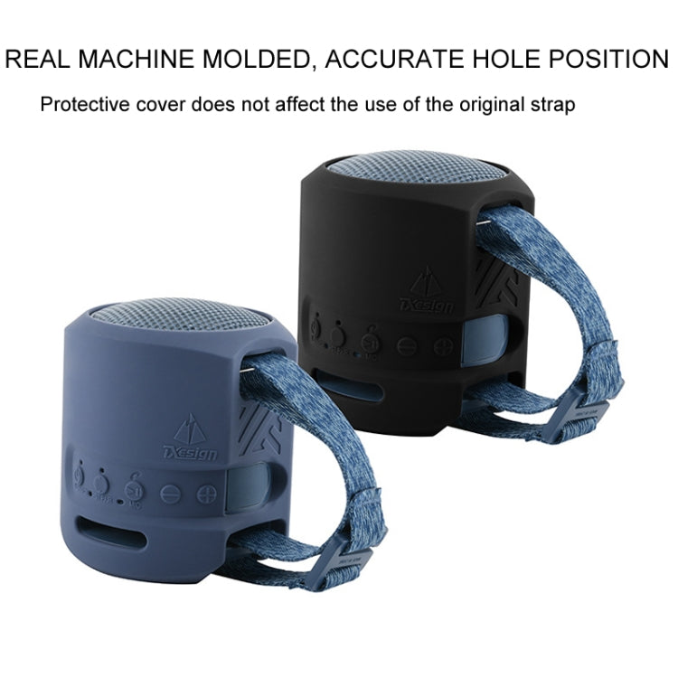 For Sony SRS-XB13 Speaker Silicone Case With Hook And Loop Fastener Strap(Blue) - Protective Case by PMC TechLife | Online Shopping South Africa | PMC TechLife