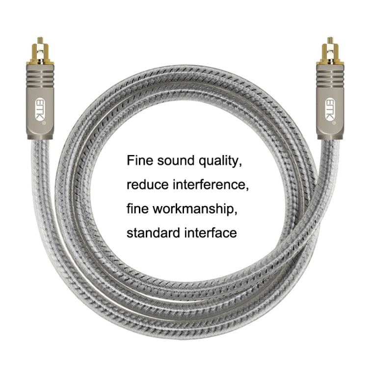 EMK YL/B Audio Digital Optical Fiber Cable Square To Square Audio Connection Cable, Length: 2m(Transparent Gray) - free shipping - PMC TechLife - Order now!