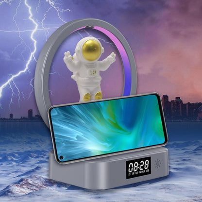 Y-558 Magnetic Levitation Astronaut TWS Bluetooth Speaker With RGB Light,Style: Golden Clock Model - Desktop Speaker by PMC Jewellery | Online Shopping South Africa | PMC Jewellery