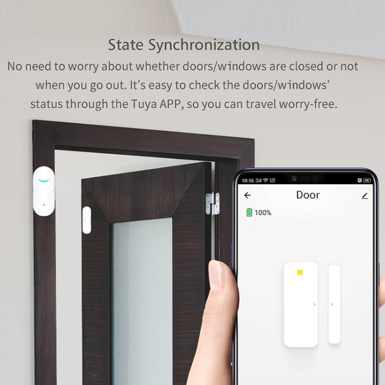 Tuya WiFi Door Magnetic Sensor Remote Intelligent Linkage Doors Windows Switch Anti-alarm APP Reminder Alarm - Door Window Alarm by PMC TechLife | Online Shopping South Africa | PMC TechLife