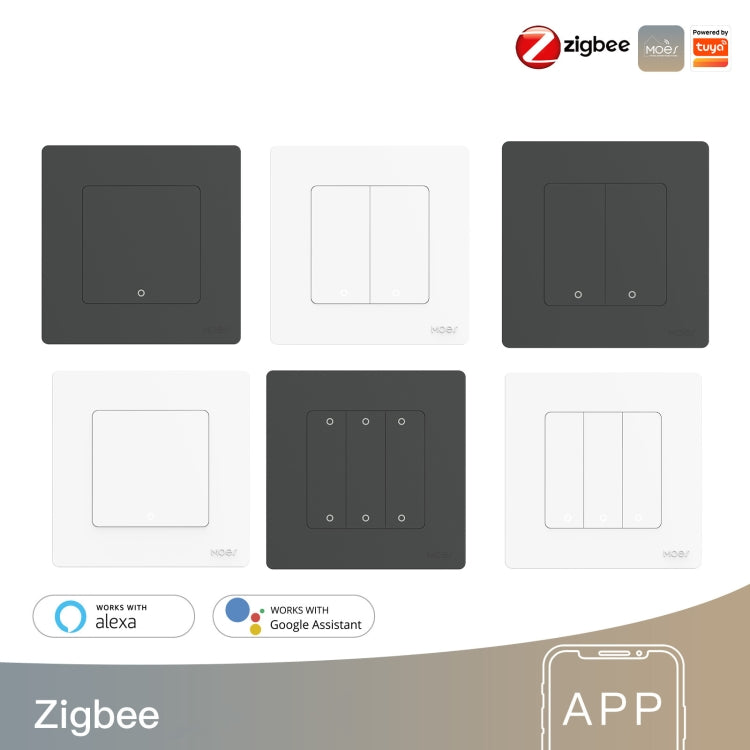 Tuya ZigBee Smart Single-fire Zero-fire Sharing Timing Voice Wall Switch EU Plug, Style: 3 Ways (Gray) - Smart Switch by PMC TechLife | Online Shopping South Africa | PMC TechLife