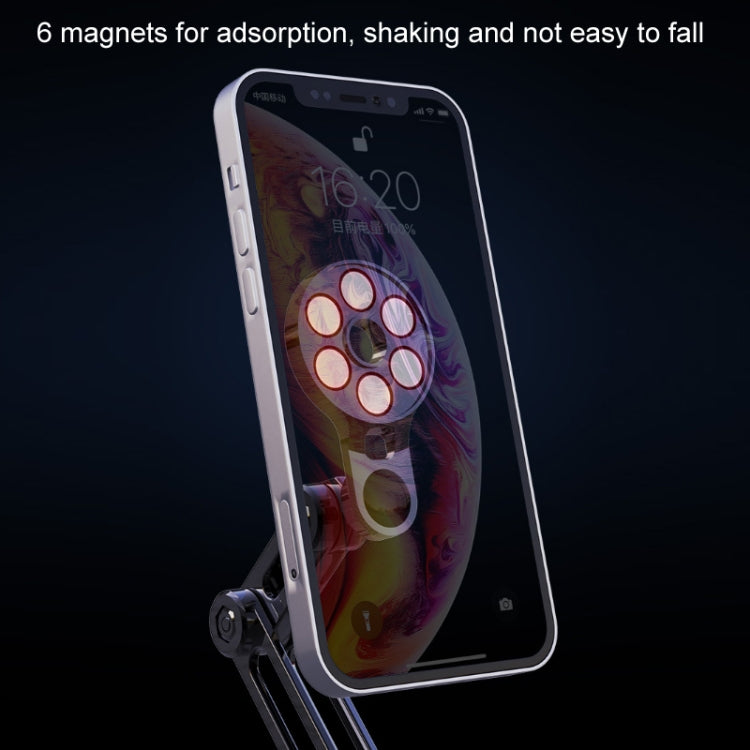 Car Desktop Folding Magnetic Suction Stretch Live Mobile Phone Holder(Black) - Car Holders by PMC TechLife | Online Shopping South Africa | PMC TechLife