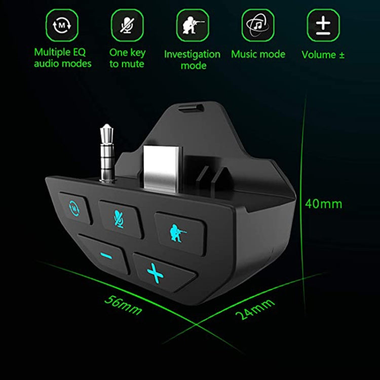 For Microsoft Xbox One S / X / Elite HS-XO193A Gamepad Sound Enhancer 3.5mm Converter Headphone Adapter(Black) - Adapter & Cable by PMC TechLife | Online Shopping South Africa | PMC TechLife