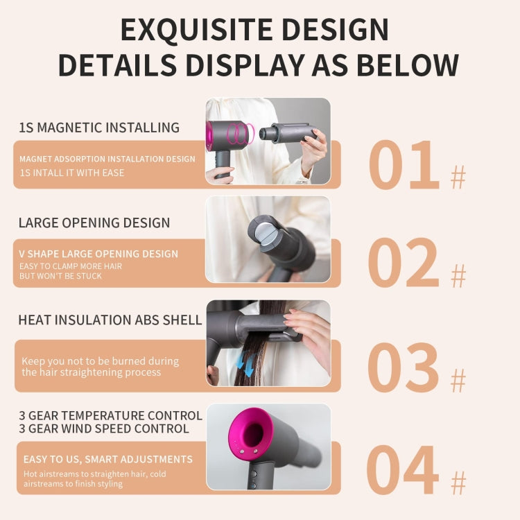 For Dyson Hair Dryer Straight Nozzle Attachment Hair Styling Plate Clamp - free shipping - PMC TechLife - Order now!