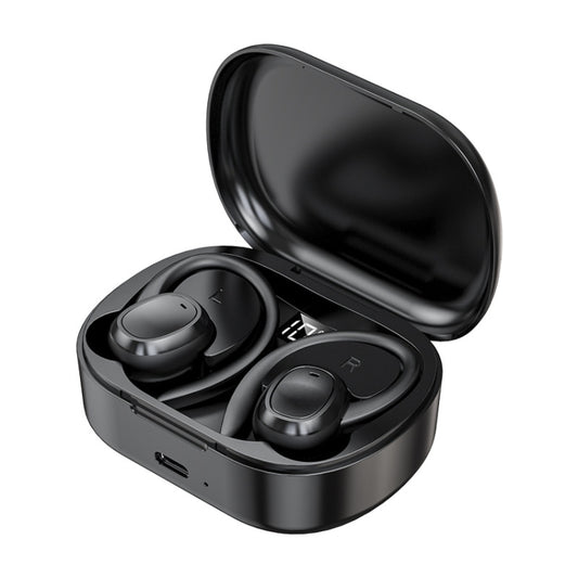 S260 Hanging Ear With Charging Bin Digital Display Stereo Bluetooth Earphones(Black) - Bluetooth Earphone by PMC Jewellery | Online Shopping South Africa | PMC Jewellery