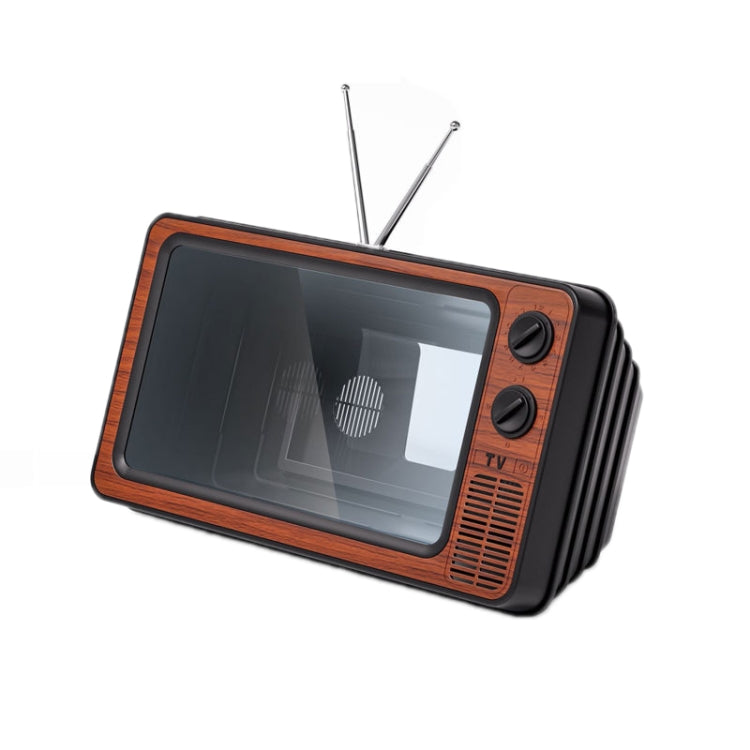 Retro TV Mobile Phone Screen Video Amplifier Mobile Phone Holder(Brown Wood) - Screen Magnifier by PMC TechLife | Online Shopping South Africa | PMC TechLife