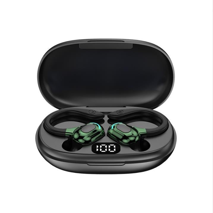 F8 Hanging Ear Stereo Wireless Bluetooth Earphones With Charging Bin(Green Double Ear) - Bluetooth Earphone by PMC TechLife | Online Shopping South Africa | PMC TechLife
