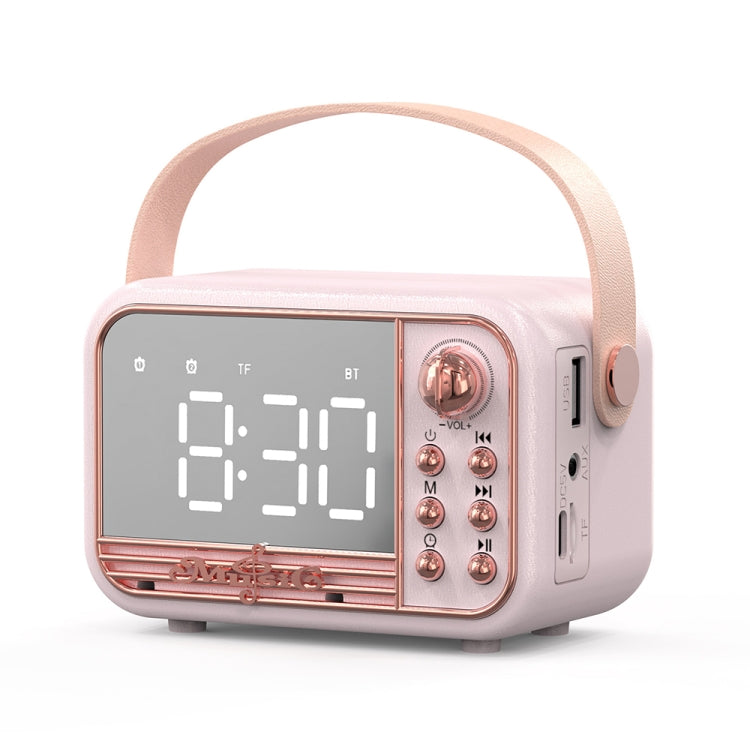 S11 Handheld Retro Alarm Clock Bluetooth Speaker Desktop Portable Clock(Pink) - Desktop Speaker by PMC TechLife | Online Shopping South Africa | PMC TechLife | Buy Now Pay Later Mobicred