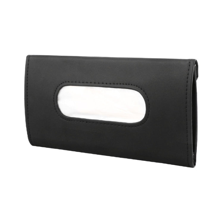 Car Sun Visor Tissue Holder Leather Hanging Storage Box(Black) - Tissue Boxes by PMC Jewellery | Online Shopping South Africa | PMC Jewellery