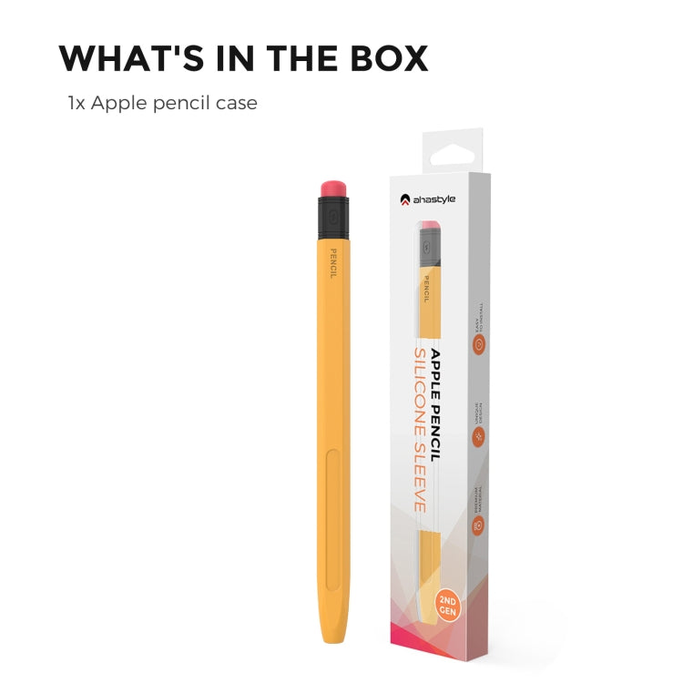 For Apple Pencil 1 AhaStyle PT180-2 Silicone Protective Case Anti-Slip And Anti-Drop Capacitive Pen Case(Yellow) - free shipping - PMC TechLife - Order now!