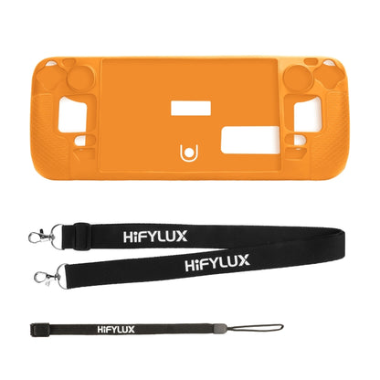 For Steam Deck Hifylux ST-PF14 Game Console Silicone Case Anti-scratch Non-slip Handheld Case Lanyard(Orange) - Accessories by PMC Jewellery | Online Shopping South Africa | PMC Jewellery