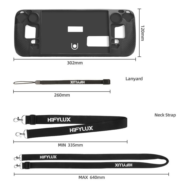 For Steam Deck Hifylux ST-PF14 Game Console Silicone Case Anti-scratch Non-slip Handheld Case Lanyard(Red) - Accessories by PMC TechLife | Online Shopping South Africa | PMC TechLife