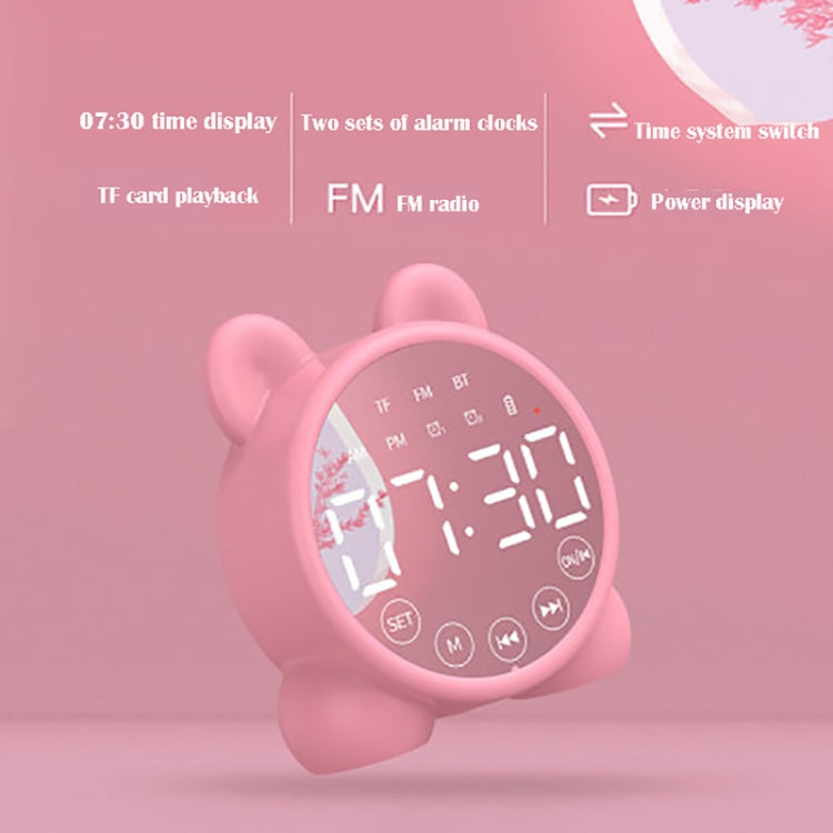 P1 Mini Card Mirror Clock Wireless Bluetooth Speaker with FM Radio(White) - Mini Speaker by PMC TechLife | Online Shopping South Africa | PMC TechLife