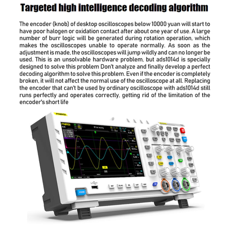 FNIRSI 1014D +P4100 Probe 2 in 1 Dual-channel 100M Bandwidth Digital Oscilloscope 1GS Sampling Signal Generator, US Plug - free shipping - PMC TechLife - Order now!