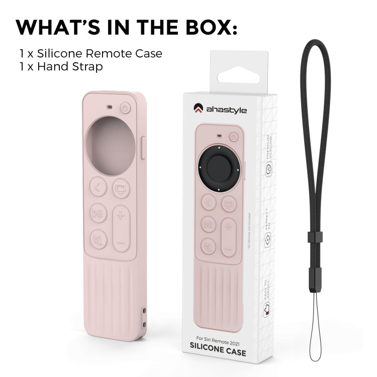 For Apple TV Siri Remote 2/3 AhaStyle PT166 Remote Controller Silicone Protective Case Striped Non-Slip Anti-Drop Cover(Pink) - free shipping - PMC TechLife - Order now!