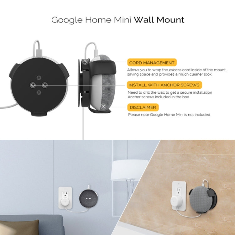 For Google Home Mini AhaStyle PT62 Wall Bracket Smart Speaker Bracket White - Speaker Bracket by AhaStyle | Online Shopping South Africa | PMC Jewellery