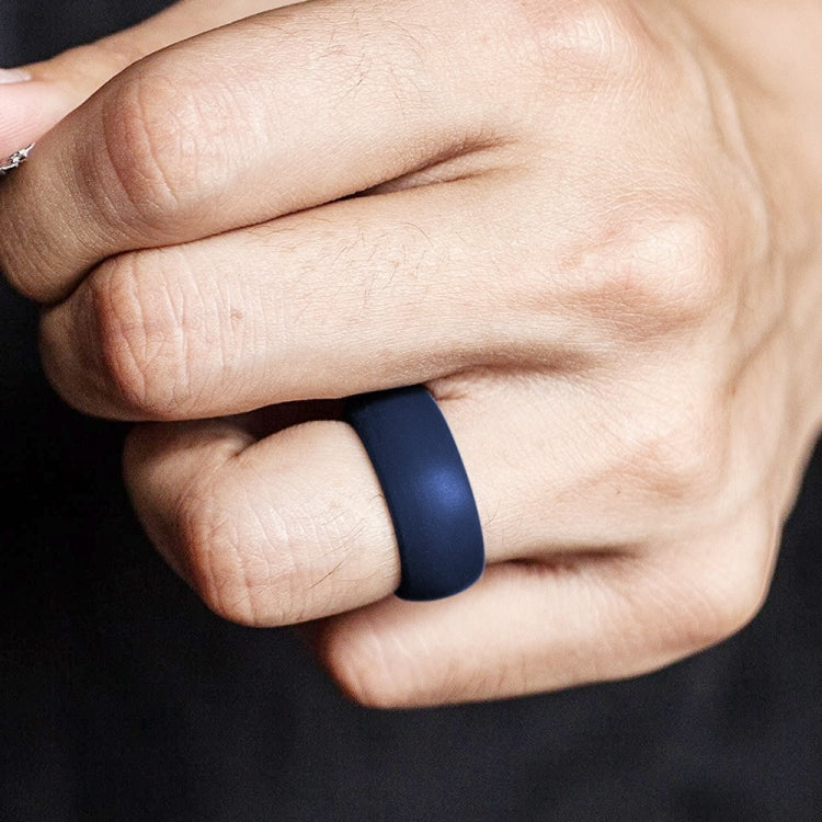 SiR013 8.7mm Curved Outdoor Sports Silicone Ring, Size: No.7(Dark Blue) - Rings by PMC Jewellery | Online Shopping South Africa | PMC Jewellery