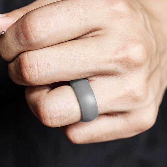 SiR013 8.7mm Curved Outdoor Sports Silicone Ring, Size: No.13(Light Grey) - Rings by PMC Jewellery | Online Shopping South Africa | PMC Jewellery