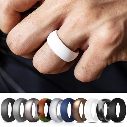 SiR013 8.7mm Curved Outdoor Sports Silicone Ring, Size: No.14(White) - Rings by PMC Jewellery | Online Shopping South Africa | PMC Jewellery