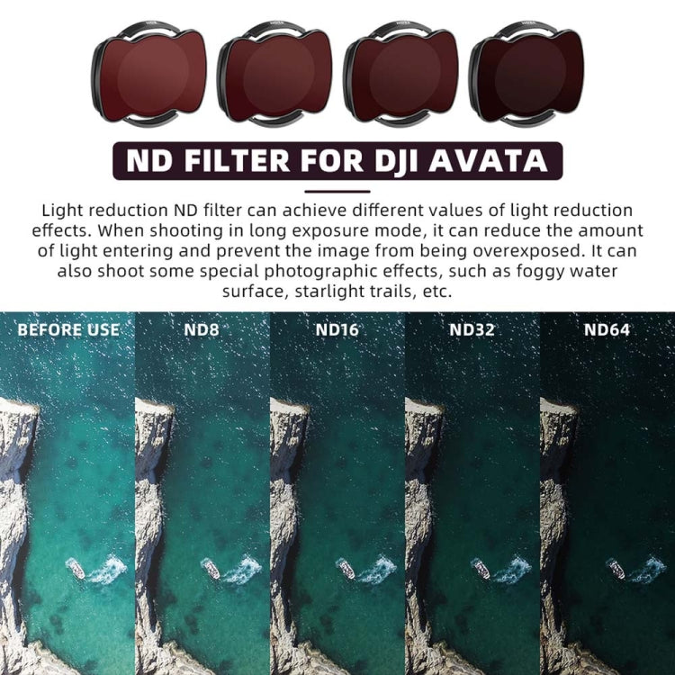 For DJI Avata RCSTQ Magnetic Filter Drone Accessories 4 In 1 ND8+ND16+ND32+ND64 - Lens Filter by RCSTQ | Online Shopping South Africa | PMC Jewellery | Buy Now Pay Later Mobicred