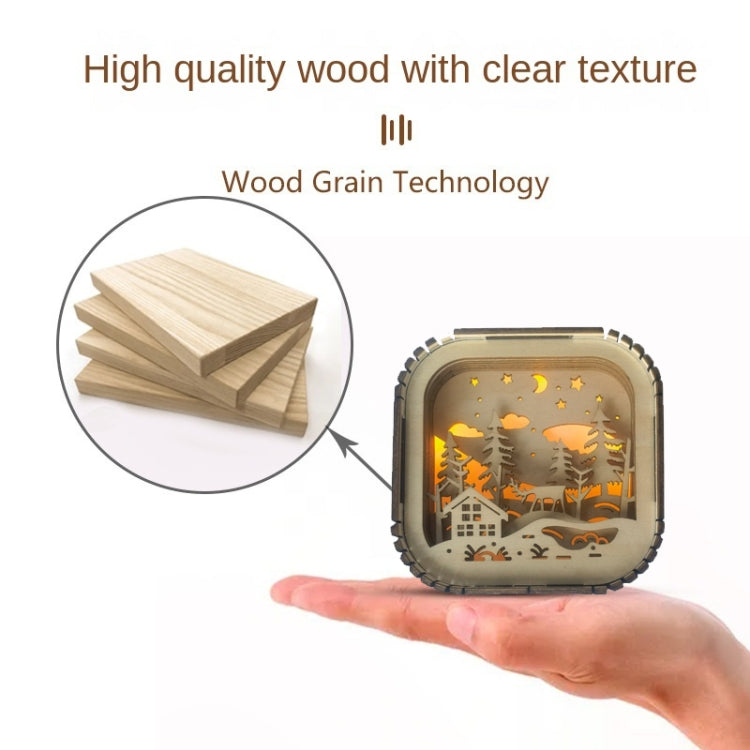 BT813X Solid Wood Ambient Light Wireless Bluetooth Speaker Home Night Light Wood Carving Pattern Audio(Wood Color) - Mini Speaker by PMC Jewellery | Online Shopping South Africa | PMC Jewellery