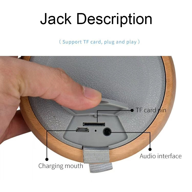 BT810 Small Outdoor Portable Wooden Bluetooth Speaker Support TF Card & 3.5mm AUX(Silver Gray) - Mini Speaker by PMC TechLife | Online Shopping South Africa | PMC TechLife | Buy Now Pay Later Mobicred