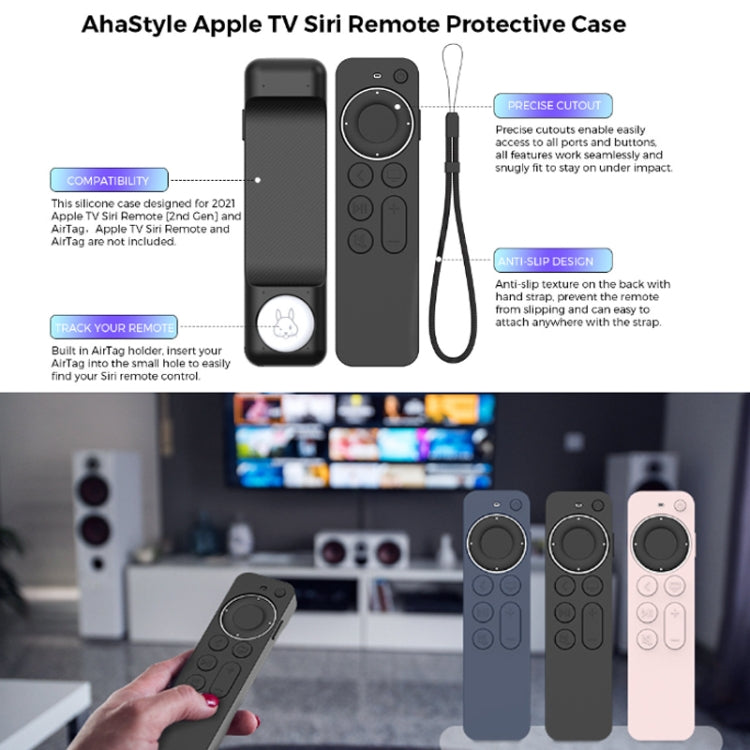 For Apple TV Siri Remote 2/3 AhaStyle PT165 Remote Controller Silicone Protective Case(Pink) - Remote Control Covers by AhaStyle | Online Shopping South Africa | PMC TechLife | Buy Now Pay Later Mobicred