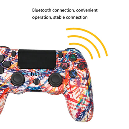 For PS4 Wireless Bluetooth Game Controller With Light Strip Dual Vibration Game Handle(Letter) - Gamepads by PMC Jewellery | Online Shopping South Africa | PMC Jewellery