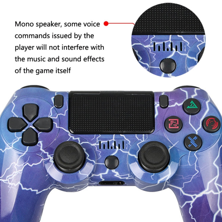 For PS4 Wireless Bluetooth Game Controller With Light Strip Dual Vibration Game Handle(Green Eye Skull) - Gamepads by PMC TechLife | Online Shopping South Africa | PMC TechLife