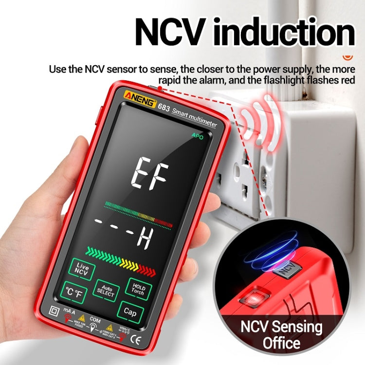 ANENG 683 Smart Touch Screen Automatic Range Rechargeable Multimeter(Black) - Digital Multimeter by ANENG | Online Shopping South Africa | PMC TechLife | Buy Now Pay Later Mobicred