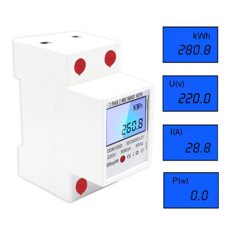 DDM15SD 5 (32) A Single-phase Multi-function Rail Meter with Backlight LCD Display - Current & Voltage Tester by PMC TechLife | Online Shopping South Africa | PMC TechLife | Buy Now Pay Later Mobicred