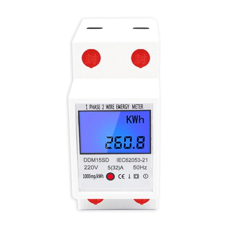 DDM15SD 15 (60) A Single-phase Multi-function Rail Meter with Backlight LCD Display - free shipping - PMC TechLife - Order now!