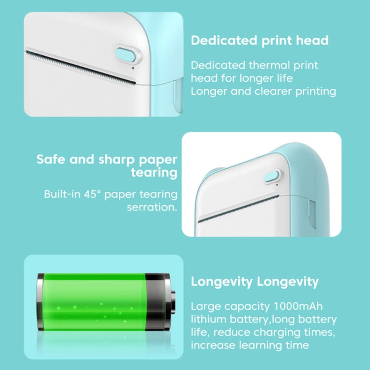 A31 Bluetooth Handheld Portable Self-adhesive Thermal Printer, Color: Blue+5 Rolls Printer Paper - Printer by PMC TechLife | Online Shopping South Africa | PMC TechLife
