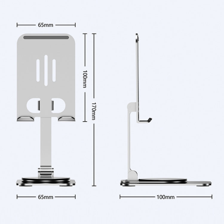 Desktop 360-degree Rotating Foldable Mobile Phone Holder, Color: Carbon Steel Black - free shipping - PMC TechLife - Order now!