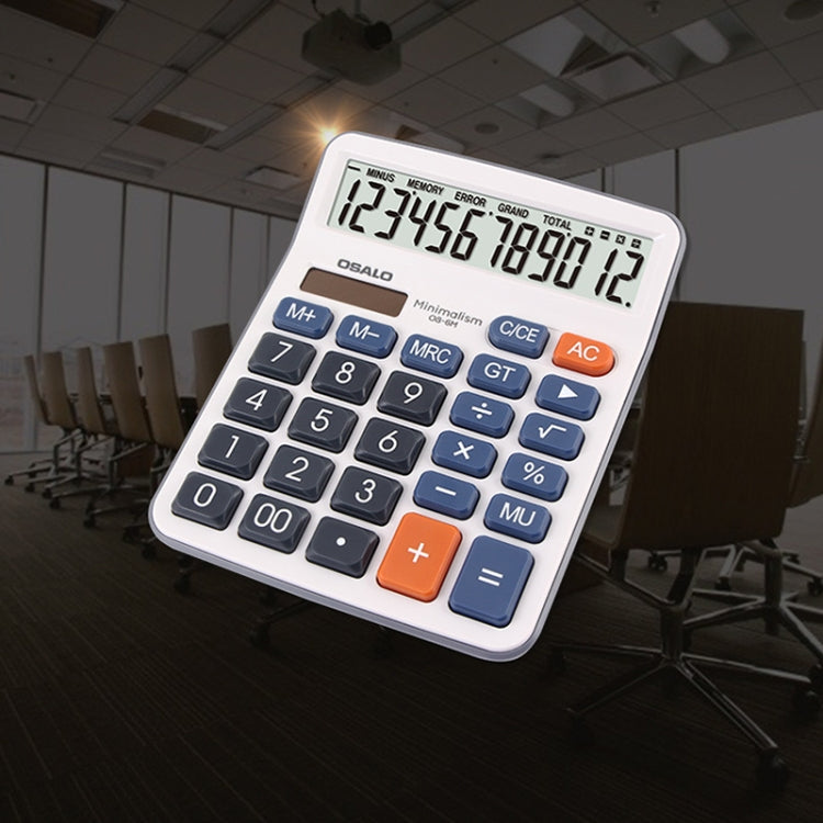 OSALO OS-6M 12-digit Office Desktop Calculator Solar Dual Power Calculator - free shipping - PMC TechLife - Order now!