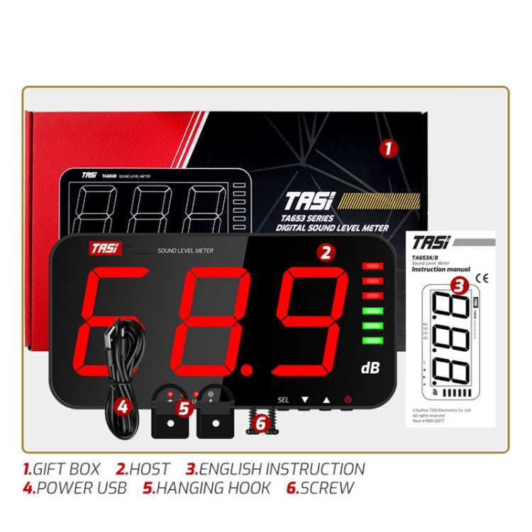 TASI TA654A Large Screen Wall-Mounted Noise Meter Decibel Detector - free shipping - PMC TechLife - Order now!