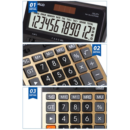 OSALO OS-3TV 12-digit LCD Screen Solar Dual Power Supply Desktop Calculator - Calculator by OSALO | Online Shopping South Africa | PMC Jewellery | Buy Now Pay Later Mobicred