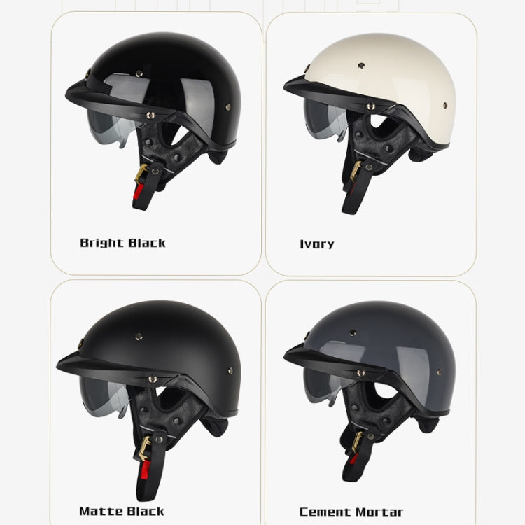 SOMAN Motorcycle Half Helmet Adjustable Helmet With Inner Mirror, Size: M(Cement Gray with Transparent Mirror) - Helmets by SOMAN | Online Shopping South Africa | PMC Jewellery | Buy Now Pay Later Mobicred