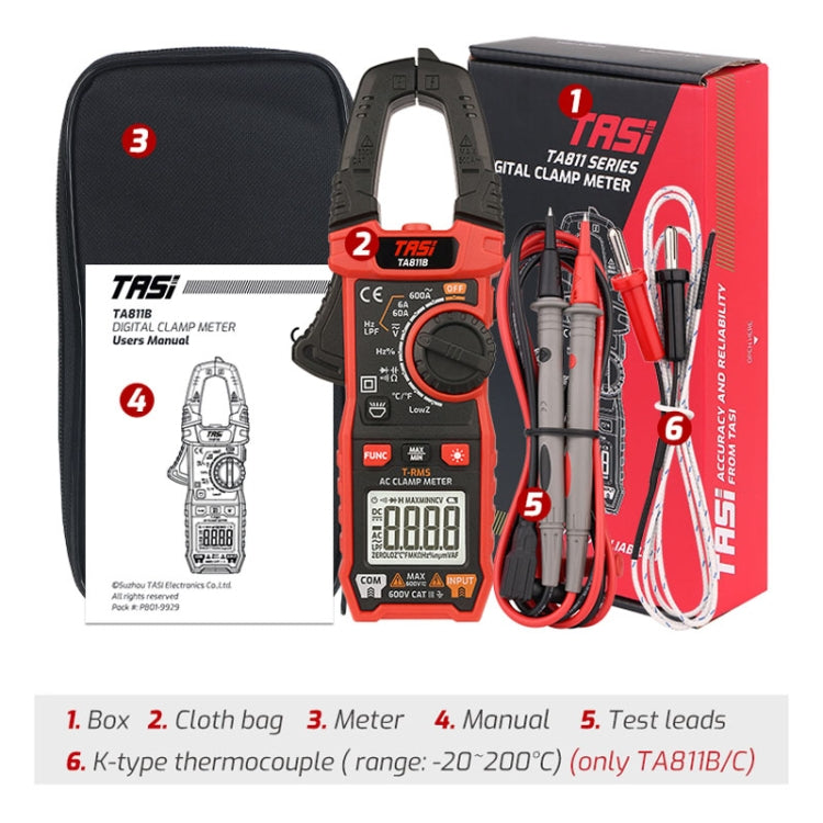 TASI TA811B Clamp Meter High Accuracy AC DC Voltage Ammeter - free shipping - PMC TechLife - Order now!