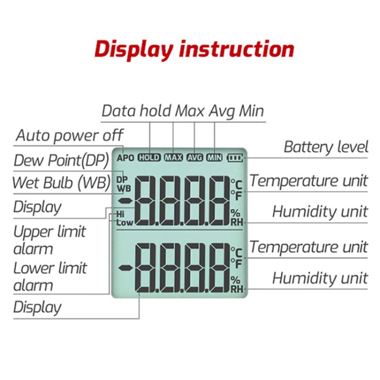 TASI TA621A Digital Dew Point Thermometer Ambient Temperature Humidity Gauge - Thermostat & Thermometer by TASI | Online Shopping South Africa | PMC Jewellery | Buy Now Pay Later Mobicred