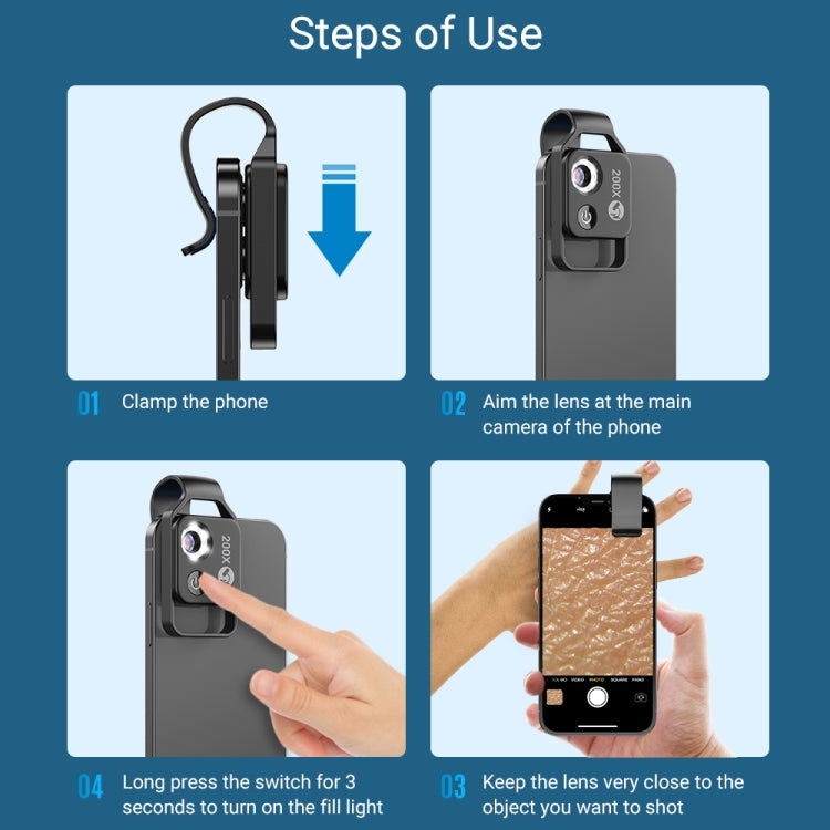 APEXEL APL-MS002CWH 200x High-Definition Children Science Education Microphone Lens With CPL(Black) - free shipping - PMC TechLife - Order now!