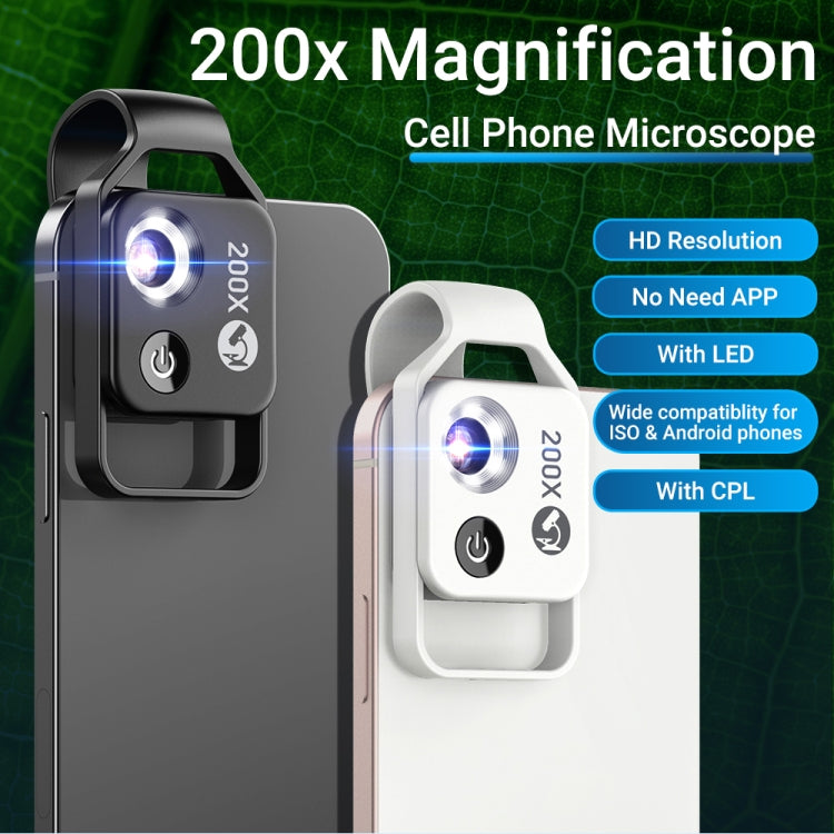 APEXEL APL-MS002CWH 200x High-Definition Children Science Education Microphone Lens With CPL(White) - free shipping - PMC TechLife - Order now!