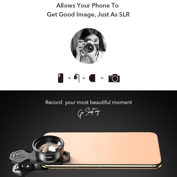 APEXEL APL-HB100MM HD Insect Jewelry 100 Micro External Mobile Phone Lens(Telephoto Clip) - free shipping - PMC TechLife - Order now!