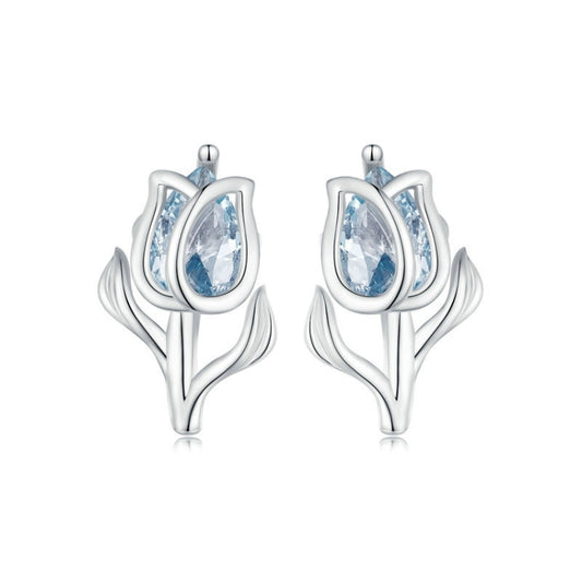 BSE873  925 Sterling Silver Tulip Stud Earrings for Women - Stud Earrings & Earrings by PMC Jewellery | Online Shopping South Africa | PMC Jewellery